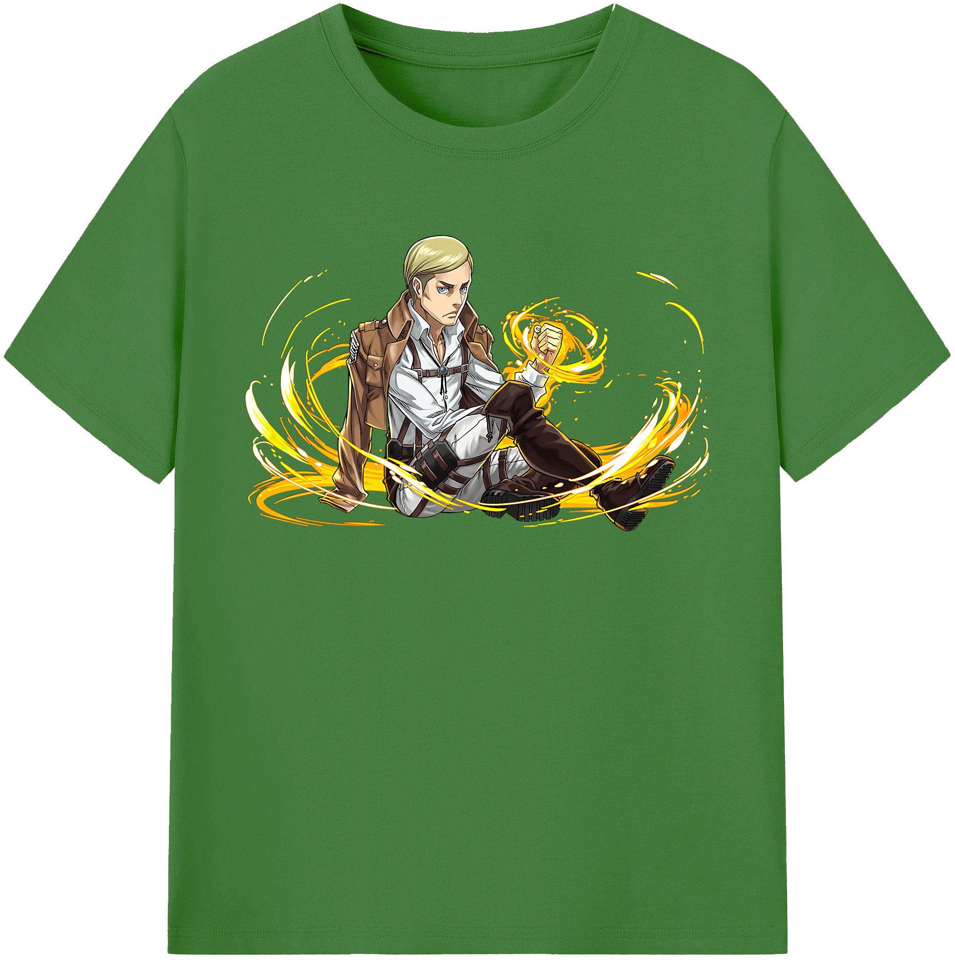 （画像用） 進撃の巨人 エルヴィン・スミス Attack on Titan Erwin Smith レディースカジュアルプリントTシャツ（綿100％）